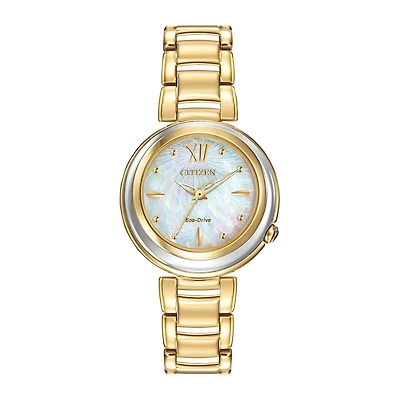 Citizen® Eco-Drive® Sunrise Womens Gold-Tone Bracelet Watch