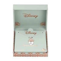 Disney Classics Womens Crystal Pure Silver Over Brass Crown Heart 18 Inch Pendant Necklace