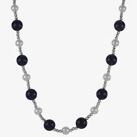 Womens Black Onyx Sterling Silver Strand Necklace