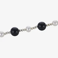 Womens Black Onyx Sterling Silver Strand Necklace