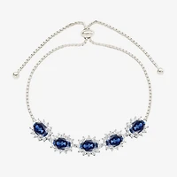Gemstone 14K Gold Over Silver Oval Bolo Bracelet