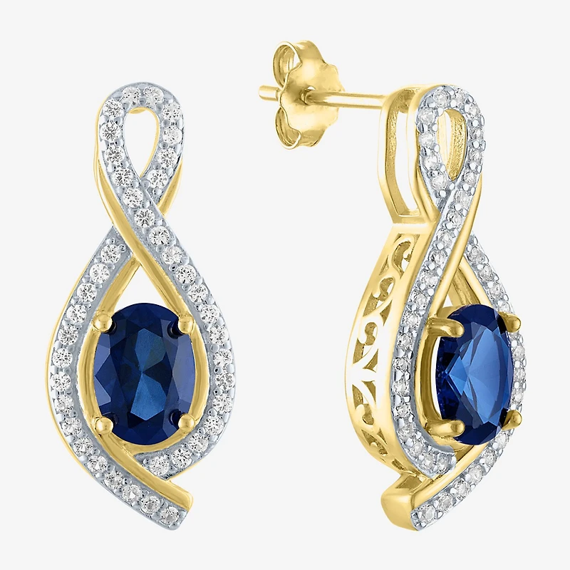 Gemstone 14K Gold Over Silver Sterling Oval Jewelry Set