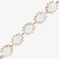 Gemstone 14K Gold Over Silver Oval Bolo Bracelet