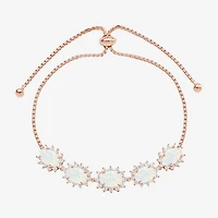 Gemstone 14K Gold Over Silver Oval Bolo Bracelet