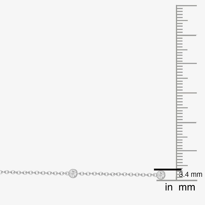 Diamond Addiction Womens 1/10 CT. T.W. Natural White Diamond Sterling Silver 16 Inch Pendant Necklace