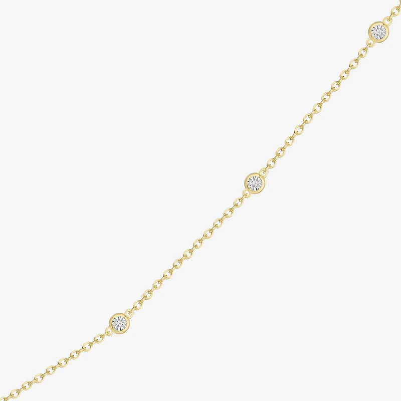 Diamond Addiction Womens 1/10 CT. T.W. Natural White Diamond 14K Gold Over Silver 16 Inch Pendant Necklace