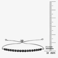Womens 1/10 CT. T.W. Natural Black Diamond Sterling Silver Bolo Bracelet