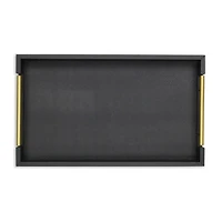 Cheungs Black Faux Snakeskin Rectangular Decorative Tray