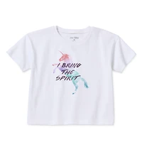 Okie Dokie Active Girls Round Neck Short Sleeve Active T-Shirt