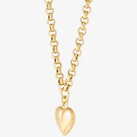 Womens 14K Gold Over Silver Heart 16 Inch Pendant Necklace