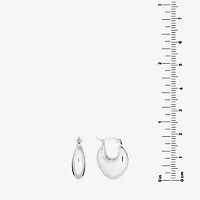 Womens Sterling Silver 19.8mm Hoop Earrings