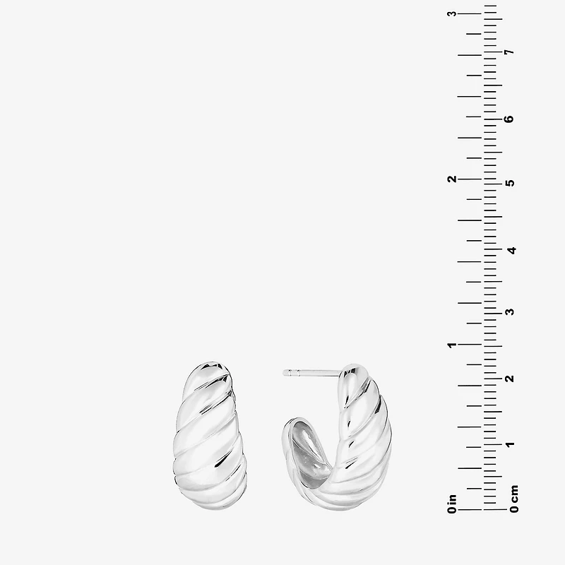 Womens Sterling Silver 19.8mm Hoop Earrings