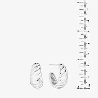 Womens Sterling Silver 19.8mm Hoop Earrings