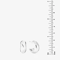 Womens Sterling Silver 23.3mm Hoop Earrings