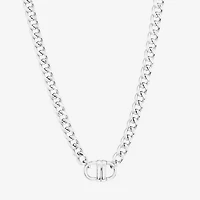 Womens Sterling Silver Inch Curb Chain Necklace