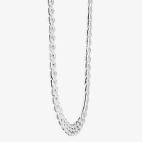 Athra Sterling Silver 18 Inch Hollow Panther Chain Necklace