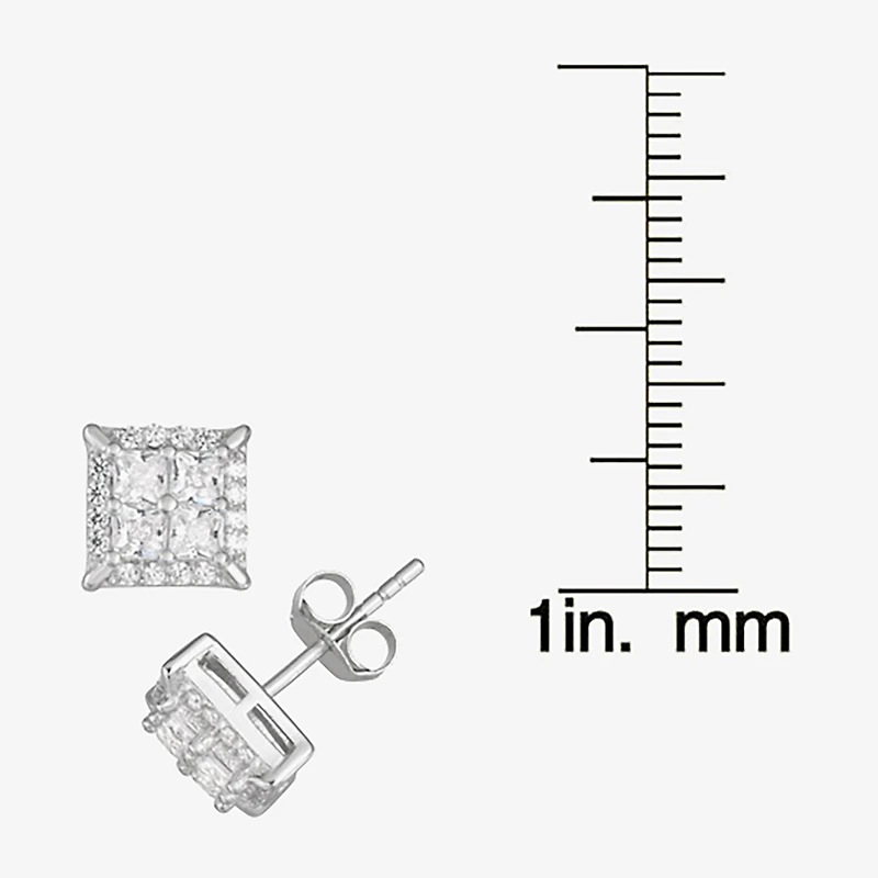 1/2 CT. Cubic Zirconia Sterling Silver 8.1mm Stud Earrings