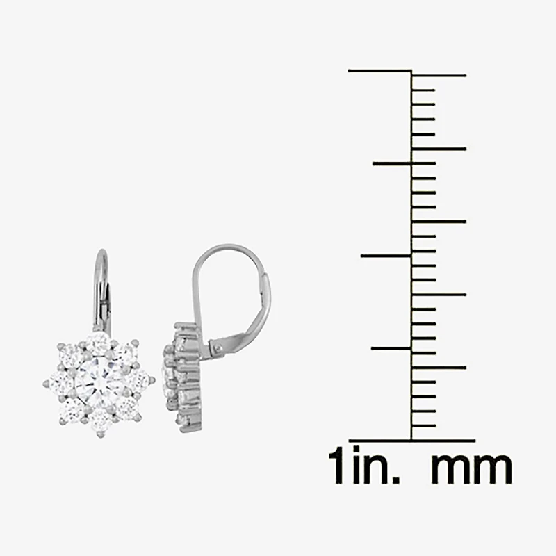 Womens 3 1/2 CT. T.W Cubic Zirconia Sterling Silver Snowflake Drop Earrings