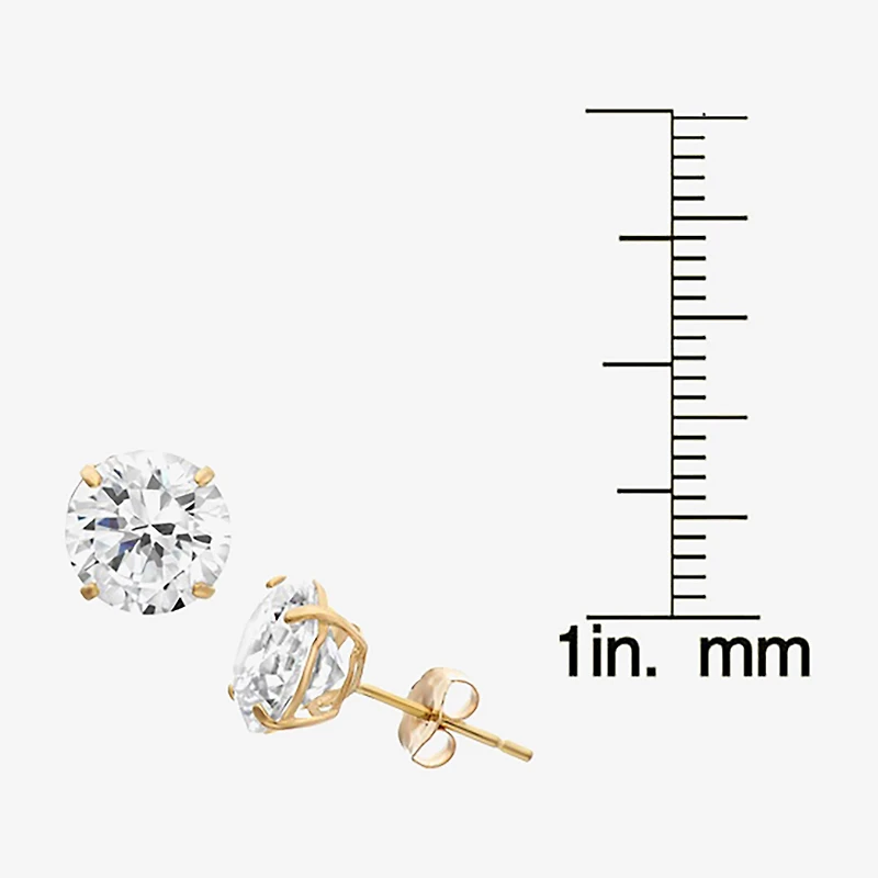 DiamonArt® 1 1/2 CT. T.W. White Cubic Zirconia 10K Gold Over Silver Round Stud Earrings