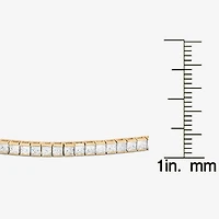 DiamonArt® White Cubic Zirconia 14K Gold Over Silver 7.25 Inch Tennis Bracelet