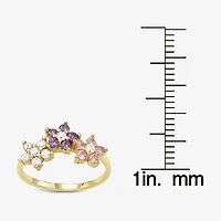 Girls 1/2 CT. Multi Color Cubic Zirconia 14K Gold Over Silver Cocktail Ring