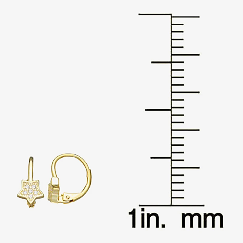 Girls 1/6 CT. Cubic Zirconia 14K Gold Over Silver 15.5mm Hoop Earrings