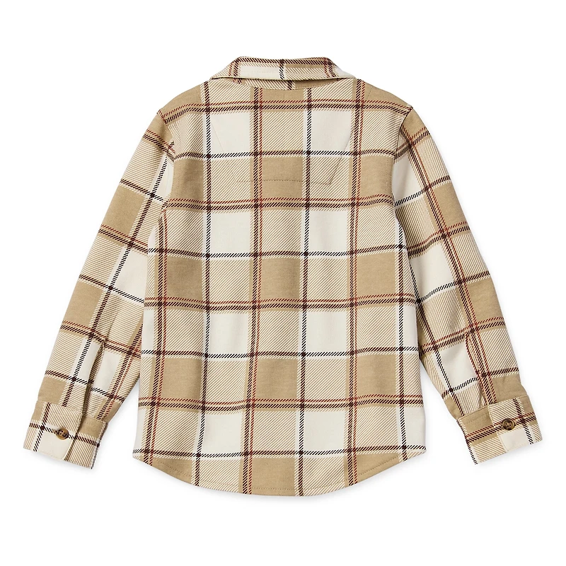 Okie Dokie Soft Knit Plaid Toddler & Little Boys Long Sleeve Cuffed Regular Fit Button-Down Shirt
