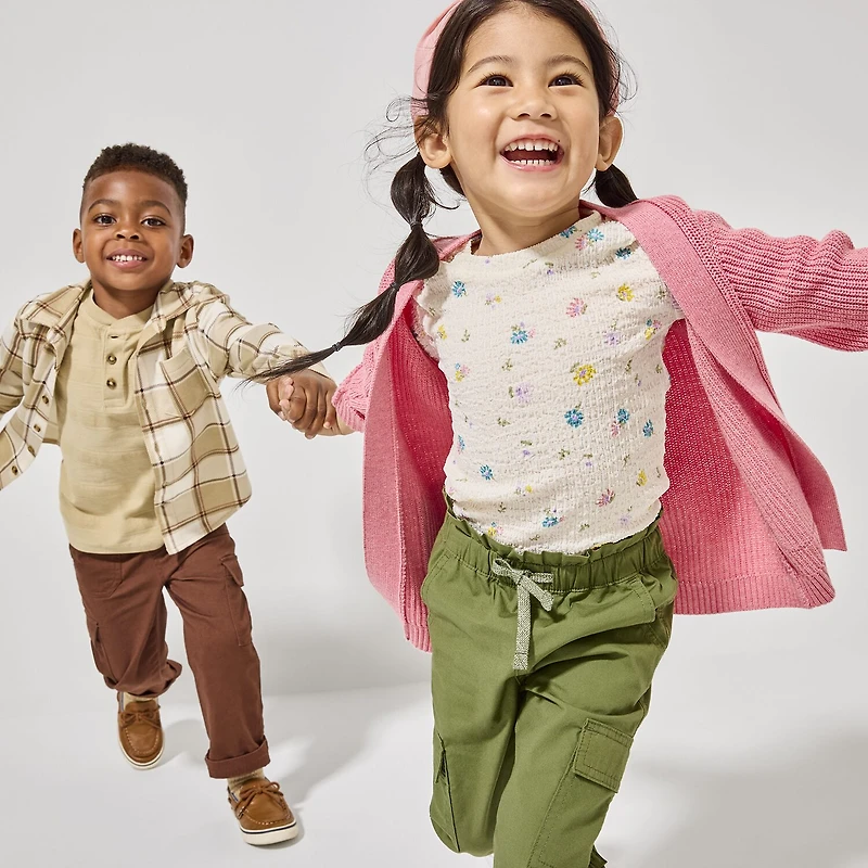 Okie Dokie Soft Knit Plaid Toddler & Little Boys Long Sleeve Cuffed Regular Fit Button-Down Shirt