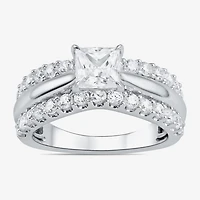 (I / I2) Womens 2 CT. T.W. Lab Grown White Diamond 10K Gold Engagement Ring