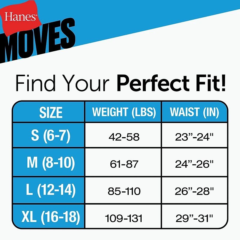 Hanes Moves Stretch Little & Big Kid Boys 5 Pack Boxer Briefs Bu9xb5