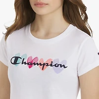 Champion Big Kid Girls Crew Neck Short Sleeve Slim Fit Graphic T-Shirt