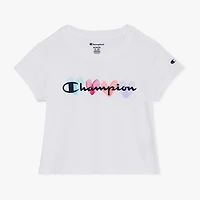 Champion Big Kid Girls Crew Neck Short Sleeve Slim Fit Graphic T-Shirt