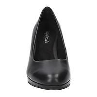 Easy Street Equinox Womens Round Stiletto Heel Pumps Wide Width