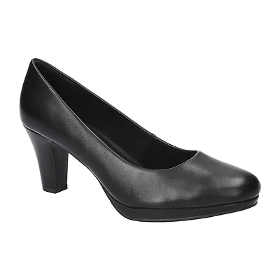 Easy Street Equinox Womens Round Stiletto Heel Pumps Wide Width