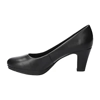 Easy Street Equinox Womens Round Stiletto Heel Pumps Wide Width