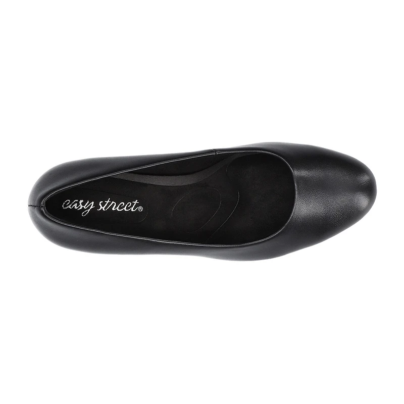 Easy Street Equinox Womens Round Stiletto Heel Pumps Wide Width