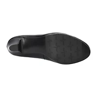 Easy Street Equinox Womens Round Stiletto Heel Pumps Wide Width
