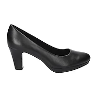 Easy Street Equinox Womens Round Stiletto Heel Pumps Wide Width