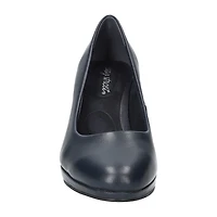 Easy Street Equinox Womens Round Stiletto Heel Pumps Narrow Width