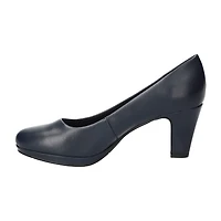 Easy Street Equinox Womens Round Stiletto Heel Pumps Narrow Width