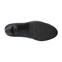 Easy Street Equinox Womens Round Stiletto Heel Pumps Narrow Width