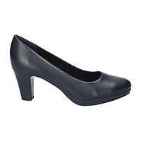 Easy Street Equinox Womens Round Stiletto Heel Pumps Narrow Width