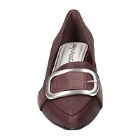 Easy Street Aster Womens Pointed Closed Toe Block Heel Pumps