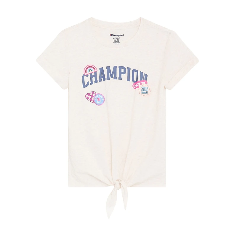 Champion Big Kid Girls Crew Neck Short Sleeve Classic Fit Graphic T-Shirt