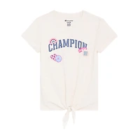 Champion Big Kid Girls Crew Neck Short Sleeve Classic Fit Graphic T-Shirt