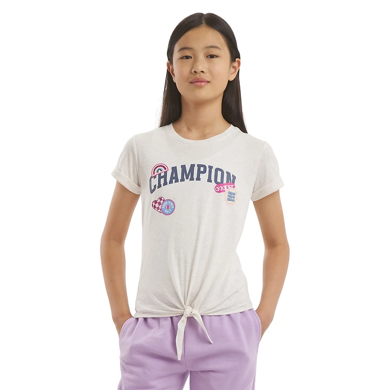 Champion Big Kid Girls Crew Neck Short Sleeve Classic Fit Graphic T-Shirt