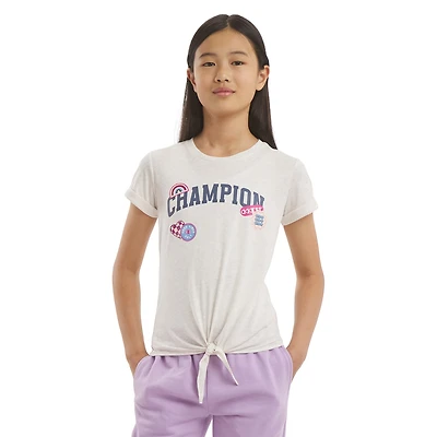 Champion Big Kid Girls Crew Neck Short Sleeve Classic Fit Graphic T-Shirt