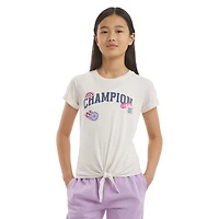 Champion Big Kid Girls Crew Neck Short Sleeve Classic Fit Graphic T-Shirt