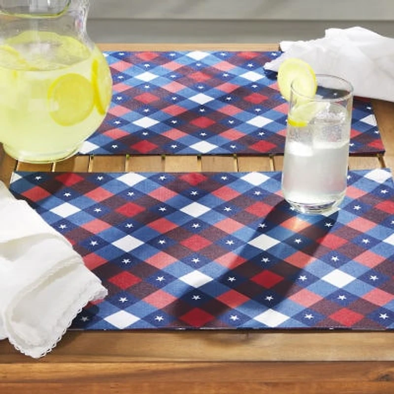 Town And Country Patriotic Plaid 4 Pack Placemat
