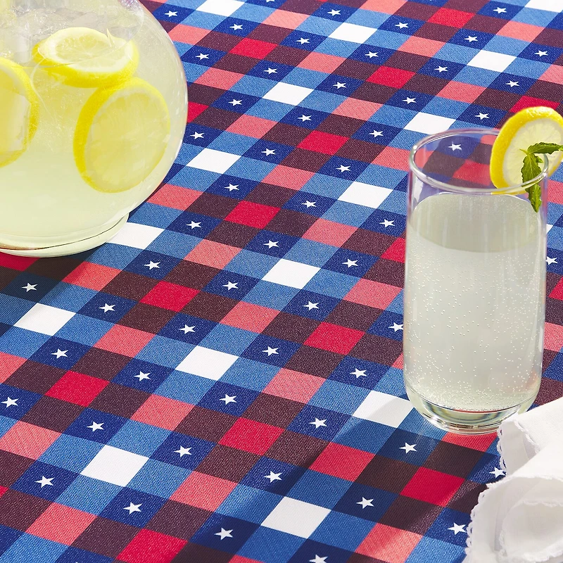 Town And Country Patriotic Plaid Tablecloth